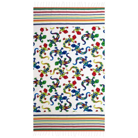 Telo Mare Fouta Per Spiaggia Fantasia Rigata Multicolore Leopard Pesci Fouta Mozambico - Foto 1