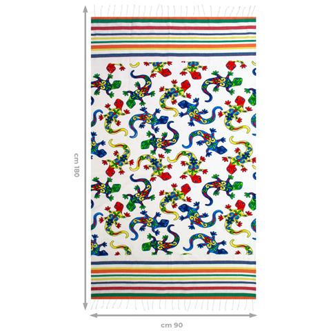 Telo Mare Fouta Per Spiaggia Fantasia Rigata Multicolore Leopard Pesci Fouta Mozambico - Foto 5