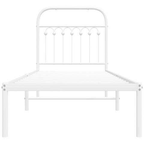 Giroletto Con Testiera Metallo Bianco 75x190 Cm - Foto 2