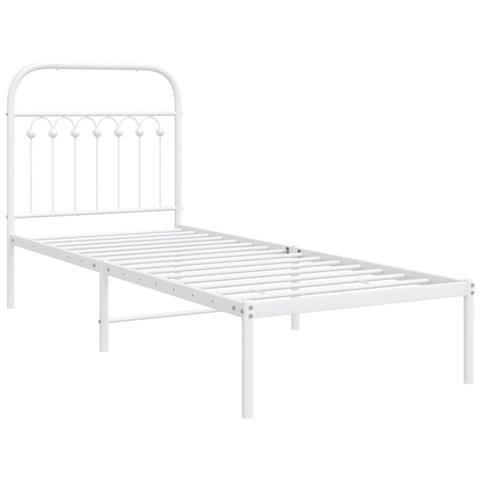Giroletto Con Testiera Metallo Bianco 75x190 Cm - Foto 1