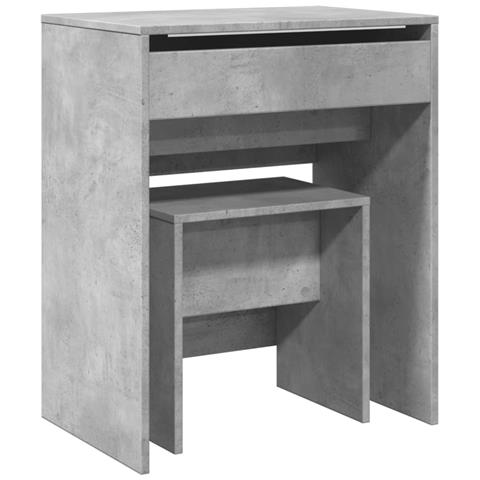 Toeletta E Sgabello Grigio Cemento 60x40x113,5 Cm - Foto 2