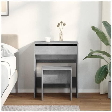Toeletta E Sgabello Grigio Cemento 60x40x113,5 Cm - Foto 3