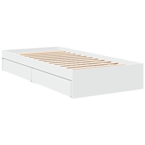 Giroletto Con Cassetti Bianco 90x190 Cm In Legno Multistrato - Foto 1