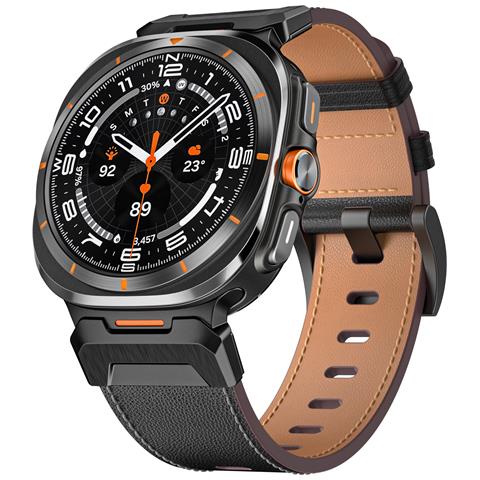 Cinturino In Vera Pelle Per Samsung Watch 7 Ultra 47mm Black - Foto 1