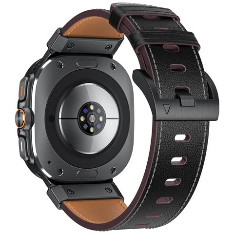 Cinturino In Vera Pelle Per Samsung Watch 7 Ultra 47mm Black - Foto 2