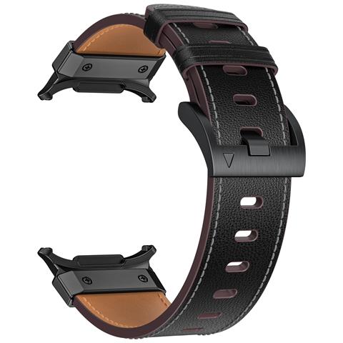 Cinturino In Vera Pelle Per Samsung Watch 7 Ultra 47mm Black - Foto 4