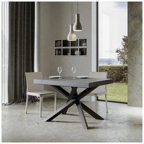 Tavolo Allungabile 90x120/224 Cm Volantis Premium Cemento Telaio Antracite - Foto 5