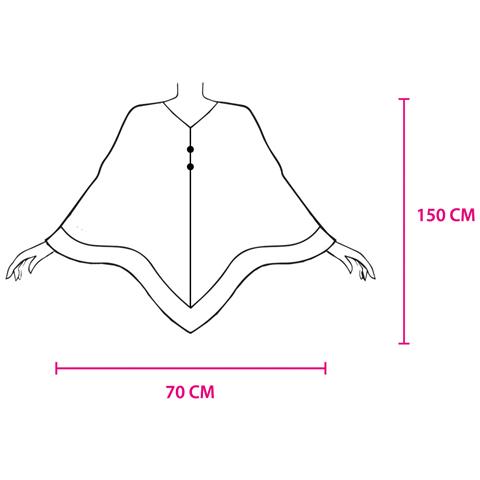 Poncho Mantella Caldo Plaid Coperta Inverno Scozzese Modello London Mantella Grigio - Foto 3