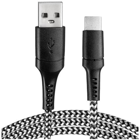 Cavo Usb - Usb-c Intrecciato Bianco E Nero Da 1 M Va0148 - Foto 1