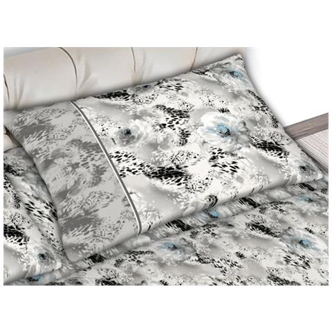 Completo Lenzuola Letto 100% Cotone Made Italy Disegno Animalier Cn Matrimoniale Grigio - Foto 2