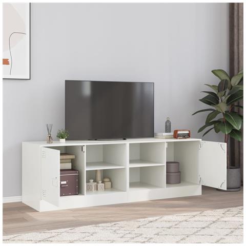 Mobili Tv 2 Pz Bianchi 67x39x44 Cm In Acciaio - Foto 1