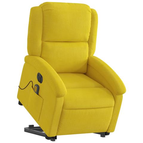 Poltrona Alzapersona Massaggiante Elettrica Gialla Velluto - Foto 3