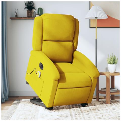 Poltrona Alzapersona Massaggiante Elettrica Gialla Velluto - Foto 1