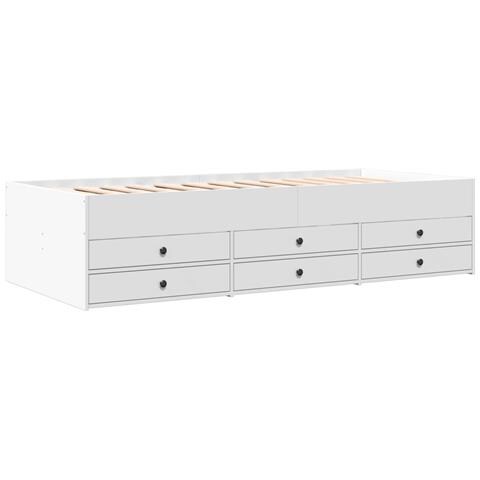 Divano Letto Con Cassetti Senza Materasso Bianco 90x190 Cm - Foto 3