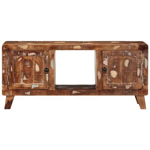 Mobile Porta Tv 105x46x32 Cm In Legno Massello Di Recupero - Foto 2