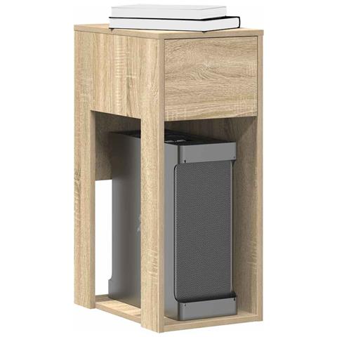 Supporto Per Computer A Torre Con Cassetto Rovere 30x44x74 Cm - Foto 1