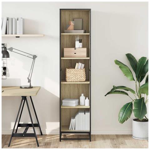 Libreria Rovere Sonoma 40x35x170,5 Cm In Legno Multistrato - Foto 3