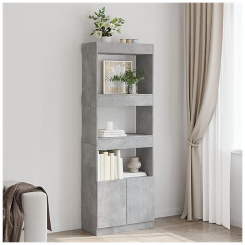 Credenza Grigio Cemento 63x33x180 Cm In Truciolato - Foto 1