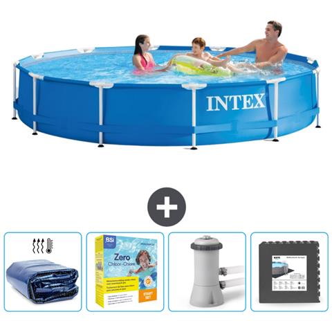 Piscina Fuori Terra - In Giro - 366x366x76 Cm - Blu - Include Accessori Coordinati Cb10 - Foto 1