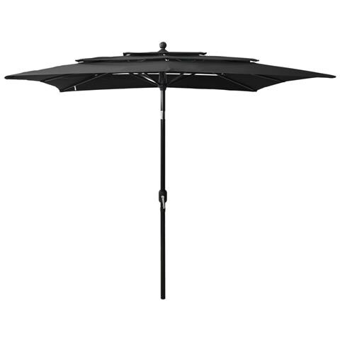 Lusso Casadino -  Ombrellone A Sbalzo 3 Livelli Palo Alluminio 2,5x2,5 M Nero - Foto 2