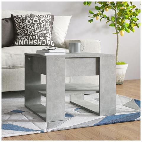 Lusso Casadino -  Tavolino Salotto Grigio Cemento 55,5x55x45 Cm Legno Multistrato - Foto 7