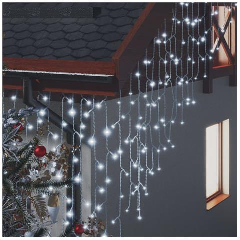 Lusso Casadino - Tenda Luci Led Ghiacciolo 10m 400 Led Bianco Freddo 8 Funzioni - Foto 2