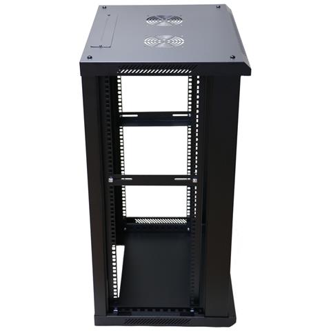 Extralink Armadio per montaggio su rack 18U 600x450 Nero montaggio a parete, Da parete, 18U, 300 kg, Lucchetti, Griglie, Nero - Foto 2