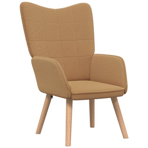 Poltrona Rilassante Beige in Tessuto Simil Lana Riccia - Foto 1