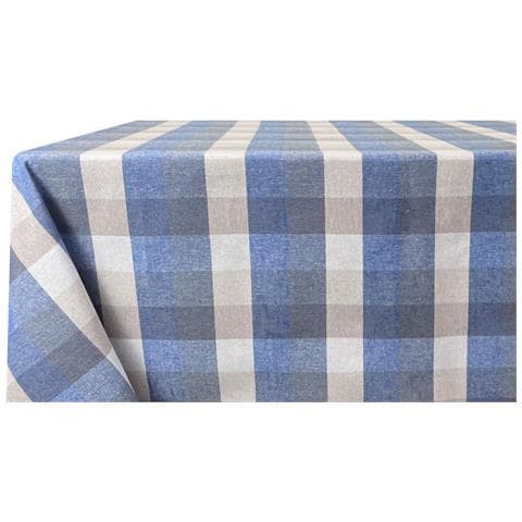 Tovaglia Per Salotto Cucina Tavolo 100% Cotone Made In Italy Country Rp 140x360 Blu - Foto 5
