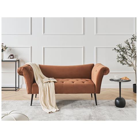 Chaise Longue Nantilly Velluto Marrone Dorato - Foto 1