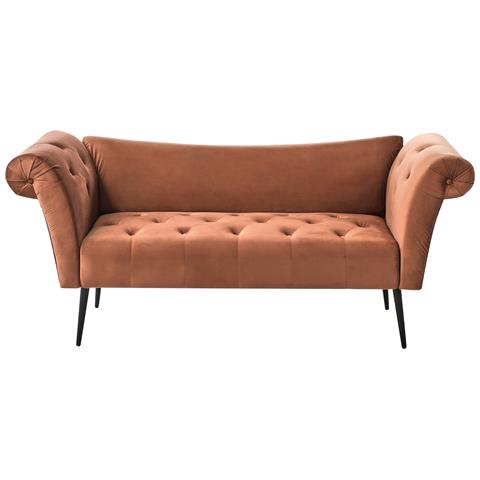 Chaise Longue Nantilly Velluto Marrone Dorato - Foto 2