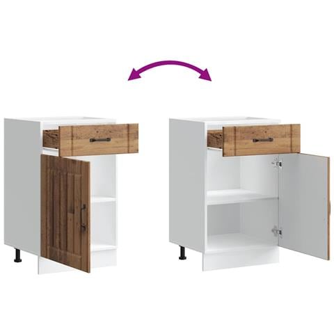 Base da Cucina Lucca Legno Antico in Legno Multistrato - Foto 9