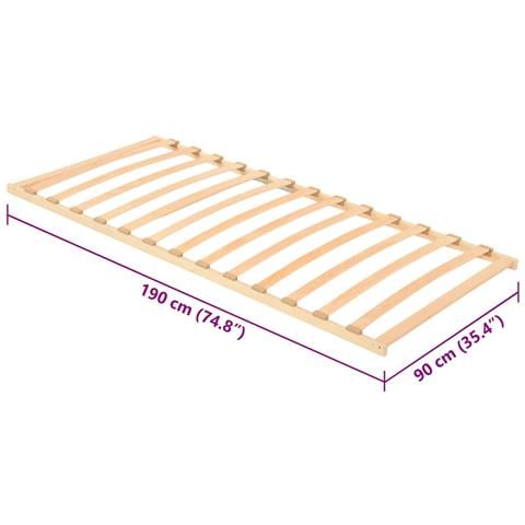 Base a doghe Marrone 90 x 190 cm Legno massello di faggio - Foto 7