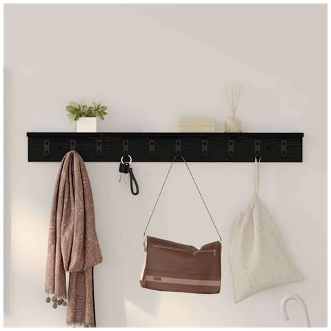 Appendiabiti a muro Rovere nero 100 x 10.5 x 10.5 cm - Foto 2
