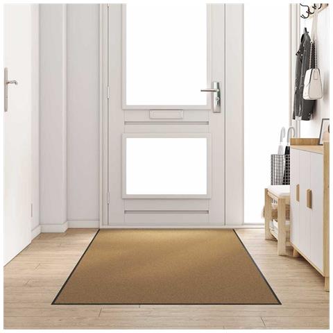 Tappetino Crema e Nero 120 x 300 cm Poliammide e PVC - Foto 2