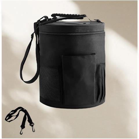 Borsa Porta Filati Artigianale Fai-da-te - Tote Portatile In Tessuto Oxford Per Lana Black - Foto 3