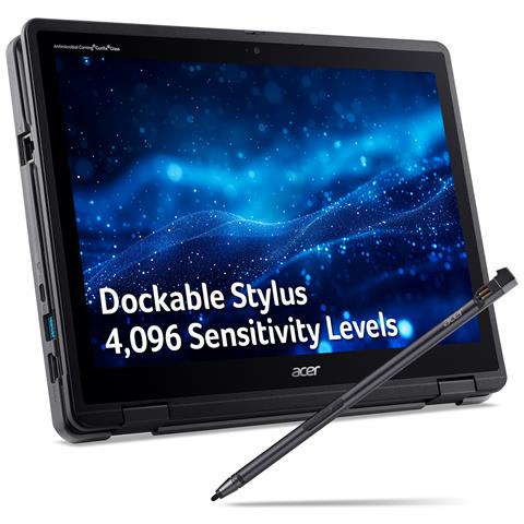 TravelMate Spin B3 TMB312RN-31 N250 8GB / 256GB W11P EDU Intel® N Computer portatile 31 cm (12.2") Touch screen WUXGA LPDDR5-SDRAM SSD Wi-Fi 6E (802.11ax) Windows 11 Pro Education Nero - Foto 2