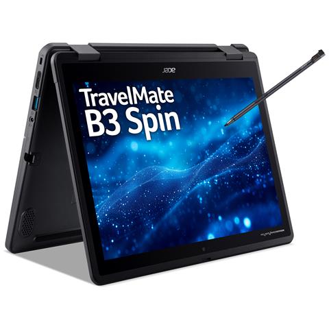 TravelMate Spin B3 TMB312RN-31 N250 8GB / 256GB W11P EDU Intel® N Computer portatile 31 cm (12.2") Touch screen WUXGA LPDDR5-SDRAM SSD Wi-Fi 6E (802.11ax) Windows 11 Pro Education Nero - Foto 1