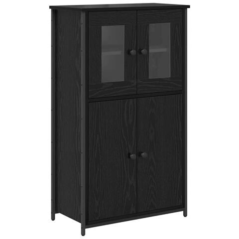 Credenza Rovere Nero 62 x 32 x 106,5 cm Legno multistrato - Foto 1