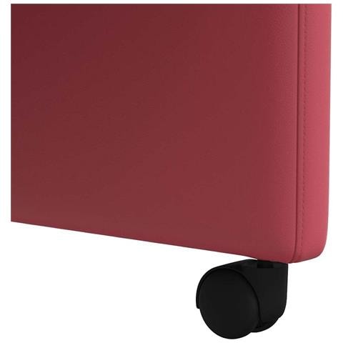 Sedie da Pranzo con Ruote 2 pcs Rosso vino 58 x 65 x 98 cm - Foto 9