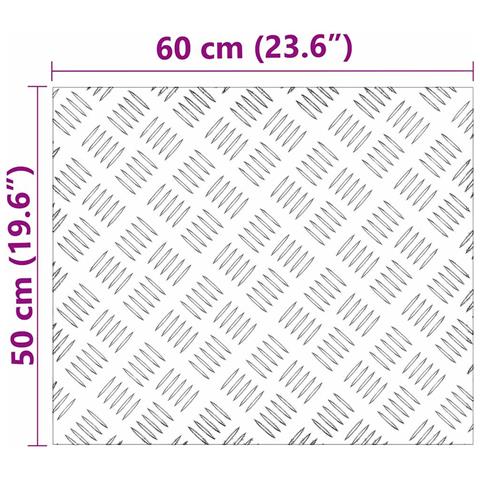 Dischi Quadrati 2 pcs Argento 60 x 50 cm Alluminio - Foto 7