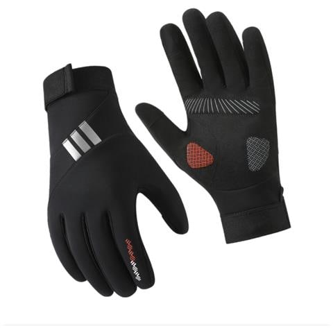 Guanti Termici Da Ciclismo Touchscreen Antivento In Pile Da Esterno Antiscivolo Black - Foto 1