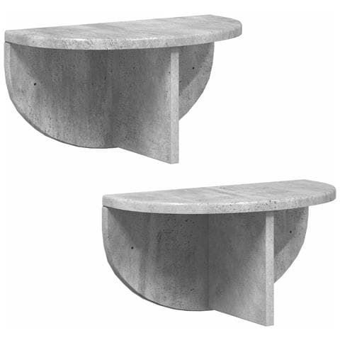 Scaffale da parete 2 pcs Grigio cemento 38 x 19 x 19 cm - Foto 1
