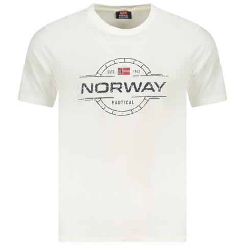 MAGLIETTA DA UOMO A MANICHE CORTE NORVEGIA 1963 BIANCA - Colore: Bianco, Taglia: XL - Foto 1