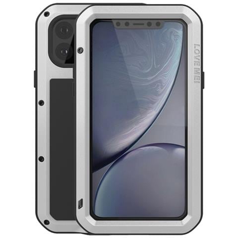 Cover per iPhone 11 Pro - Silicone+Vidrio+Metallo, Argento - Foto 1