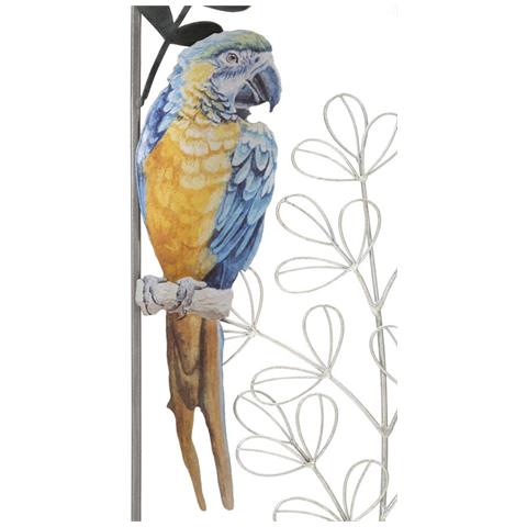 Pannello Da Parete Parrot In Ferro Con Pappagallo Ara Blu E Giallo - Foto 2