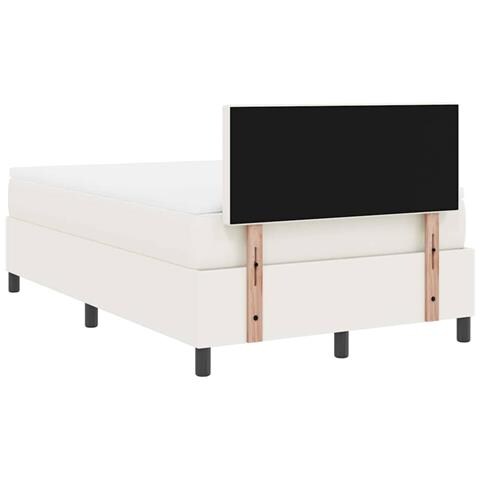 Letto a molle Crema e Bianco 120 x 190 cm Tessuto in Cords - Foto 9