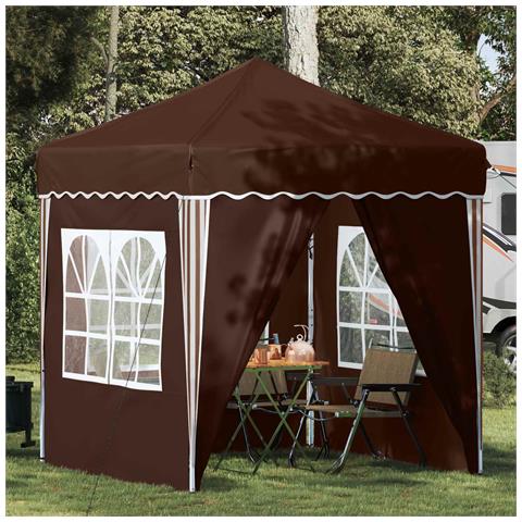 Tenda per feste a pop-up 195 x 195 x 245 cm Marrone - Foto 2