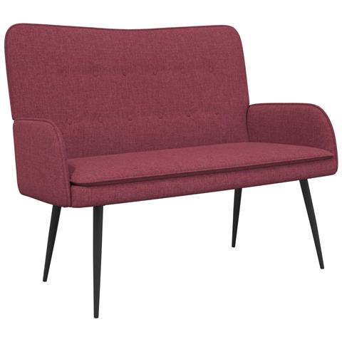Divano a 2 Posti Rosso vino 115 x 61 x 87 cm Tessuto - Foto 1