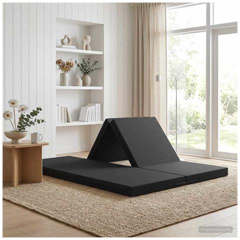 Divano Letto Pieghevole 140 x 67 x 45 cm Nero - Foto 2